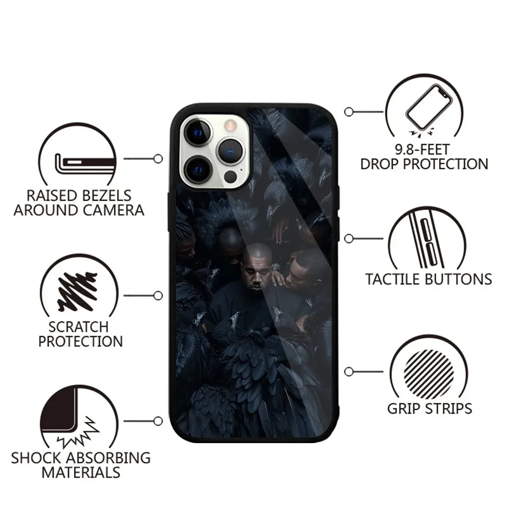 Rapper K-Kanye West Vultures Phone Case For iPhone 15,14,13,12,11,Plus,Pro,Max Mini Magsafe Magnetic Wireless Charging