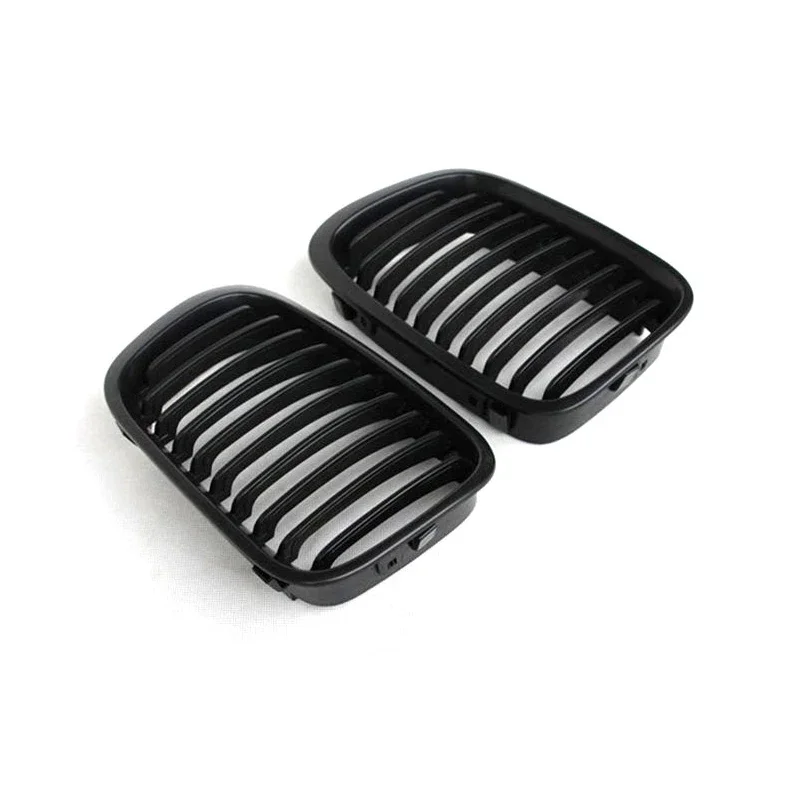 Pair Gloss/ Matte Black Kidney Grille Grill For BMW 3-Series E46 320i 323i 325i 328i 330i 1998-2000