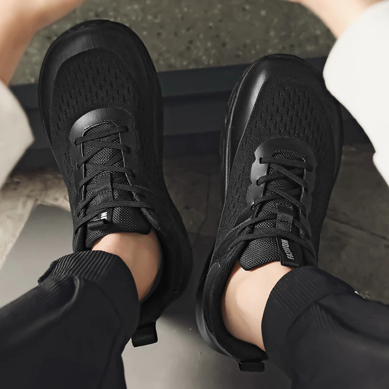 

Sports and leisure shoes, men's shoes, marathon oversized air cushioned shoes, fly woven all season rubber, wear-resistant, anti