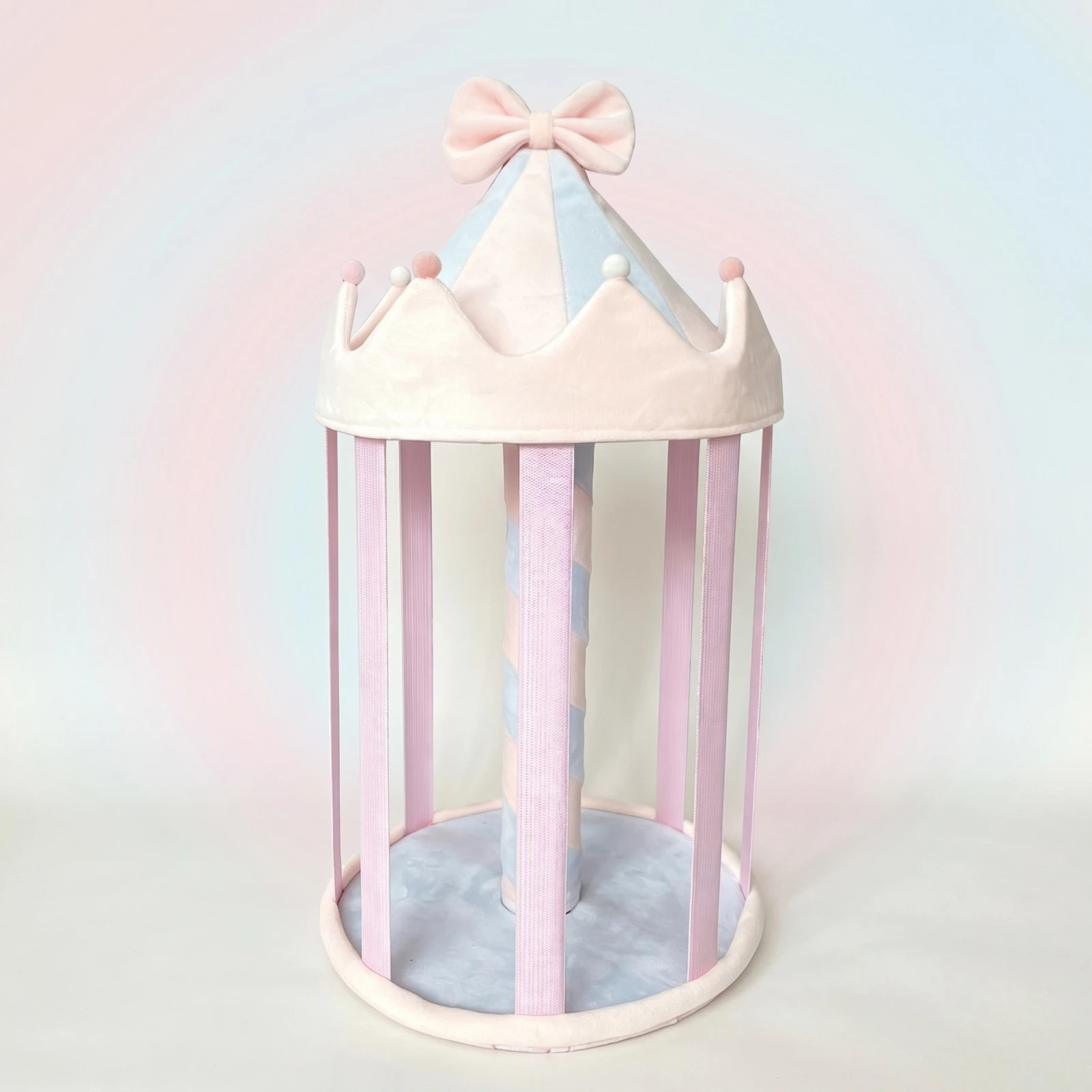 Hair Clip Organizer with Bow Display Carousel-Style Hair Clip Organizer with Bow Storage Stand Desktop Rack Pastel for Girls