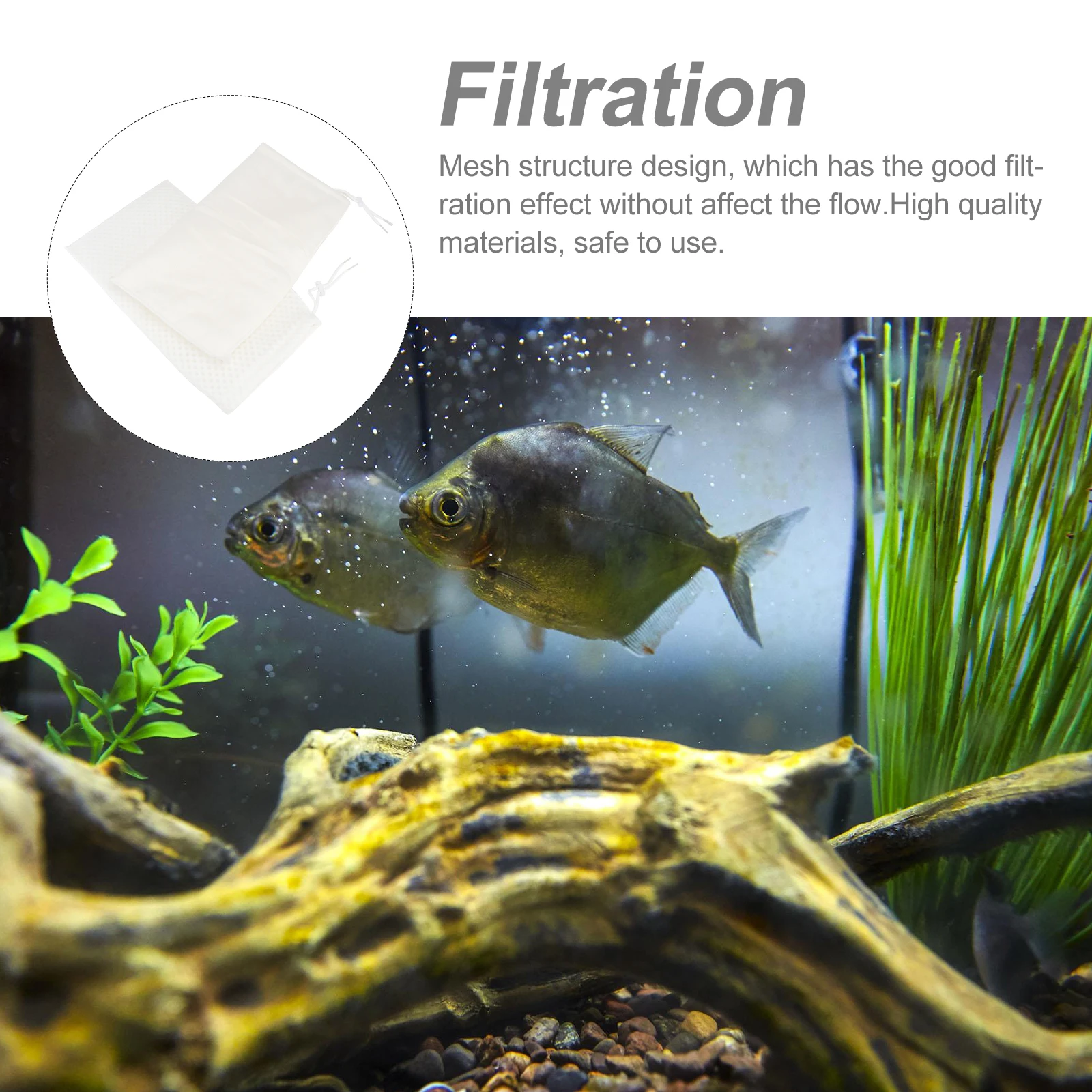 

2Pcs Aquarium Filter Bag Non woven Cotton Mesh Fish Tank Filtration Accessory White Practical Needs Hive
