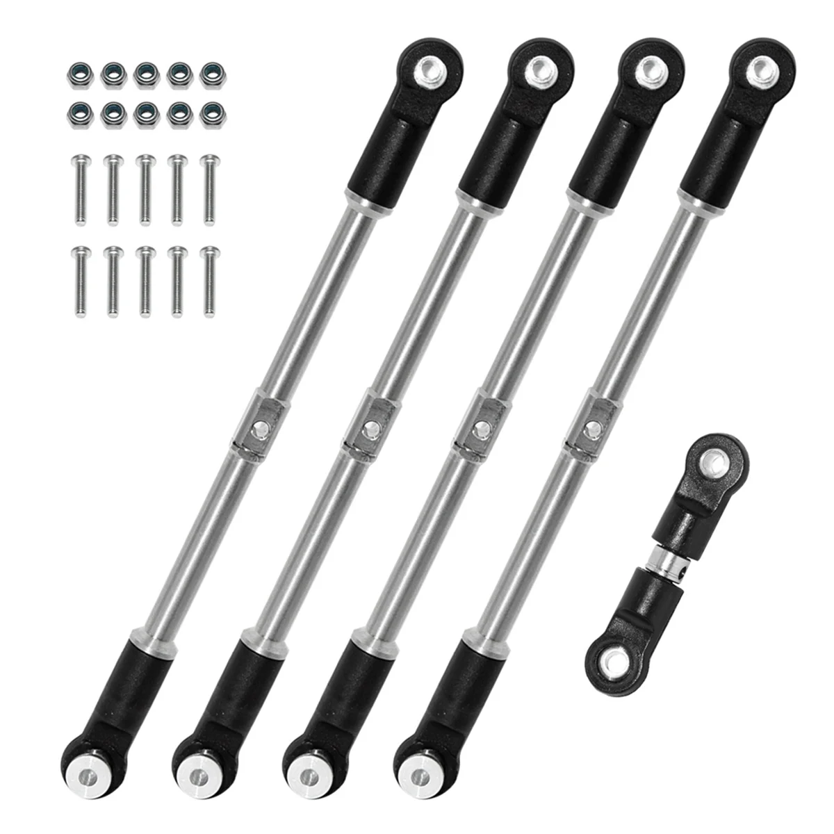 A72Z 1 Set RC Car Upgrade Pull Rods Rotating Shaft Tie Rod Kit for 1/8 ARRMA 6S KRATON OUTCAST 1/7 BIG ROCK Upgrade Parts