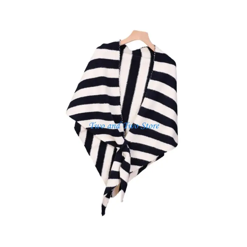 Hx6f Stripd e Solid Wool Sciarpa invernale Mashi