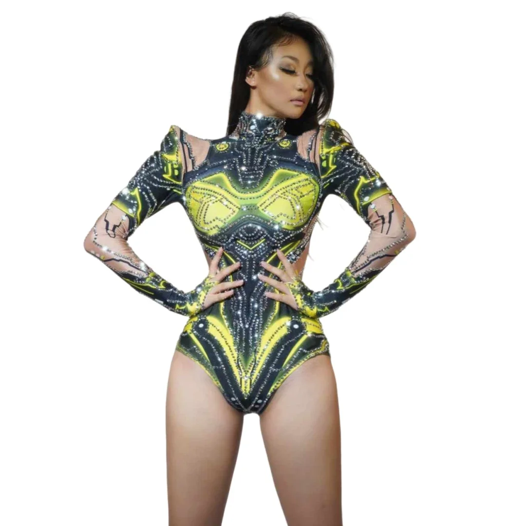 Body de Halloween para mujer, disfraz de diosa Senior Las Vegas Show Gogo, disfraz de escenario para discoteca