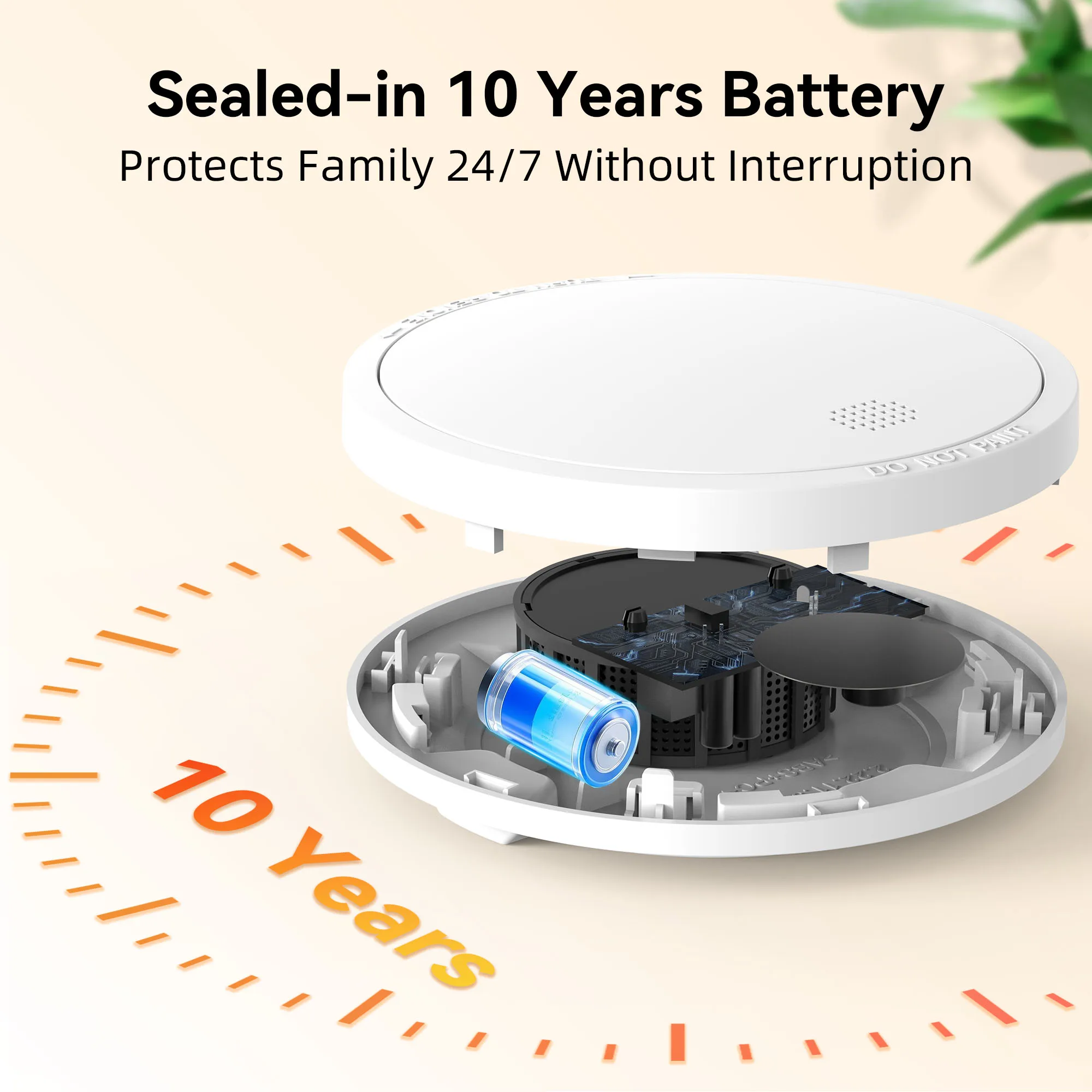 Independent Smoke Alarm 10-year Battery Life Smoke Detector Fire Alarm Smart Home Security Protection Sensor 85 High Decibel