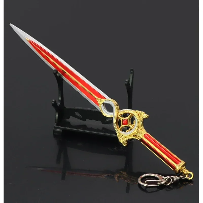 22cm/8.66in portão de baldur esquema de artesanato escarlate samurai espada periféricos de jogo chaveiro de metal modelos de armas acessórios de mesa