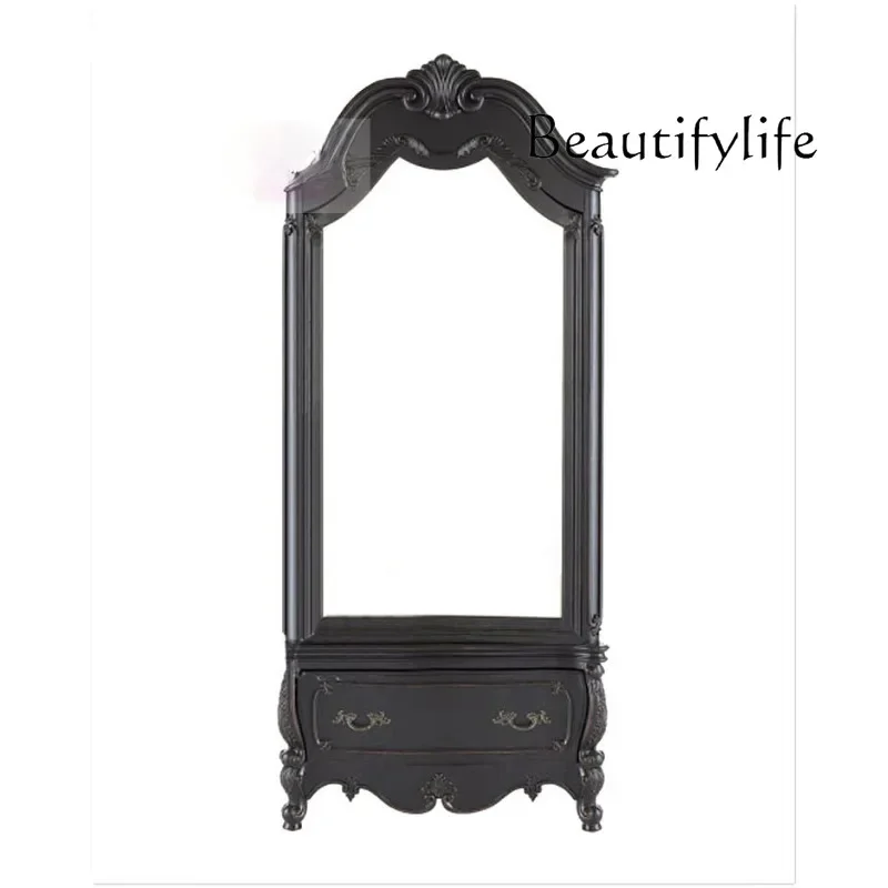 

vV European carved single door wardrobe bedroom solid wood wardrobe neoclassical locker French coat cabinet