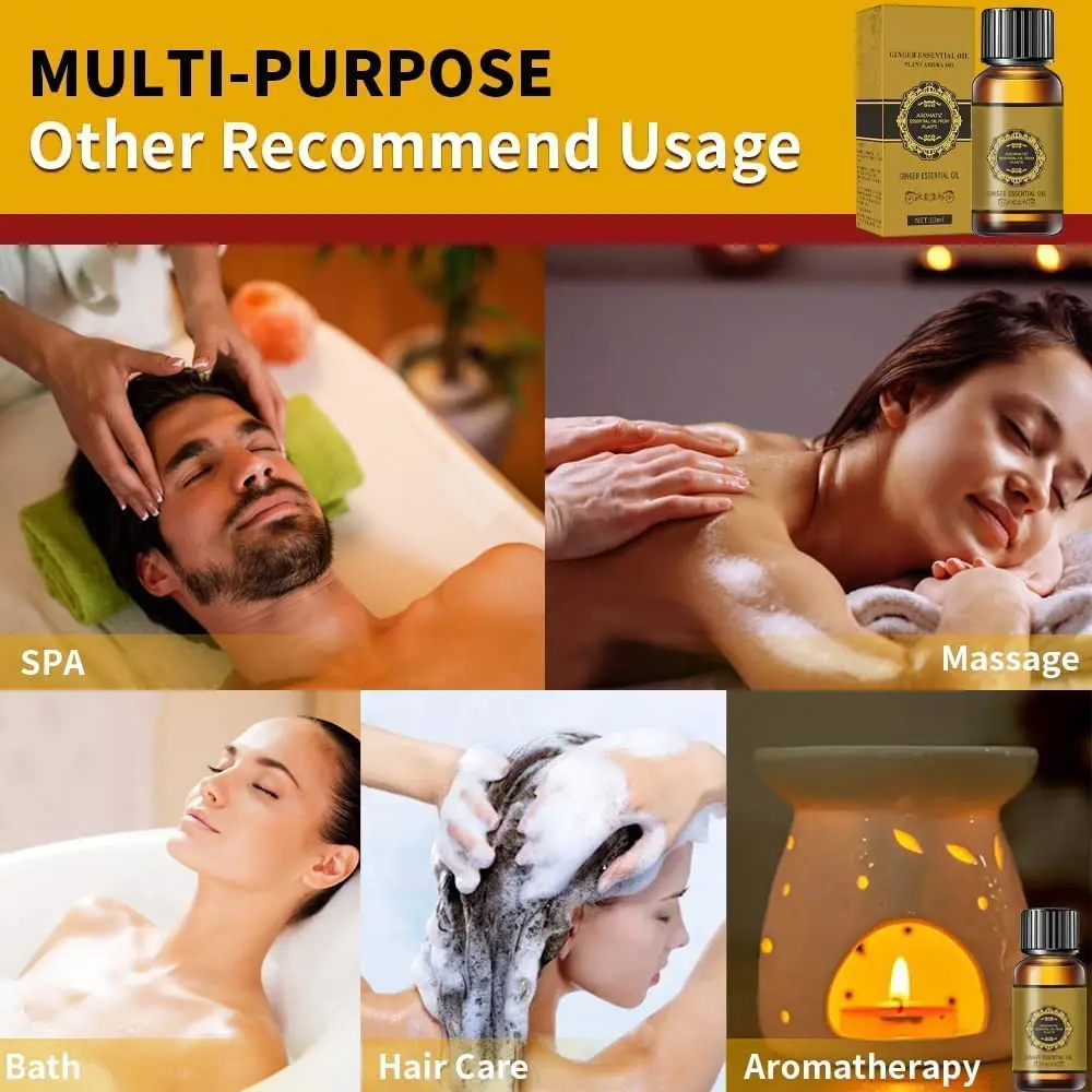 Ginger Essential Oil Slimming Body Massage Natural Fat Burning AntiCellulite Waist Arms Legs Care Promote Metabolism Firming Oil view 5