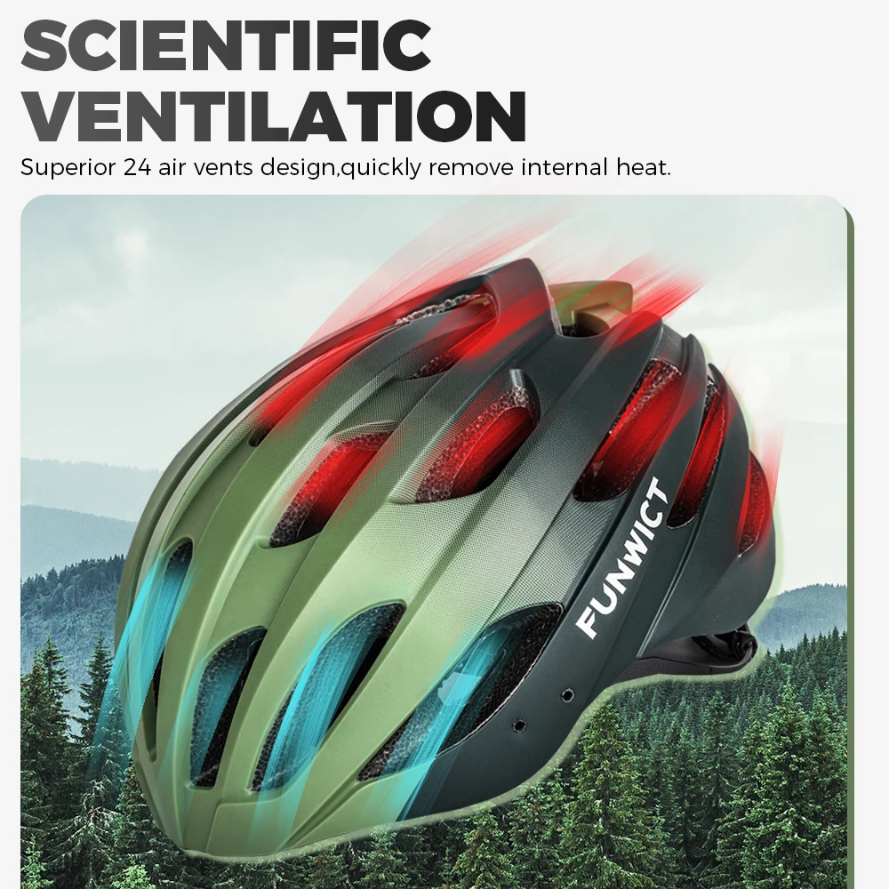 FUNWICT Bike Helmet Safety Caps for Men Women Headgear Sun Visor MTB Off Road Bicycle Helmet Adults Outdoor Cycling Helmets