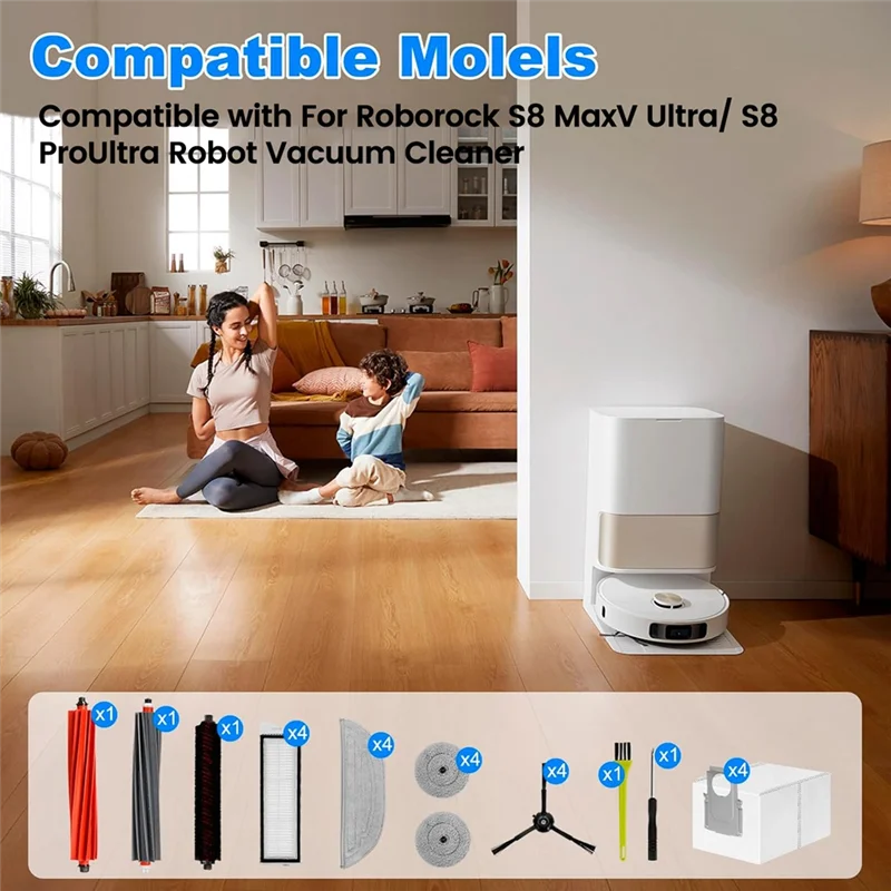 ABJY-Voor Roborock S8 Maxv Ultra Robot Stofzuiger Belangrijkste Zijborstels Hepa Filters Mop Doek Stofzakken Vervangende Onderdelen