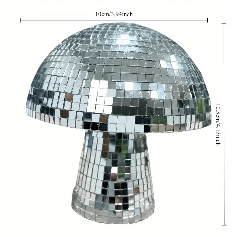 1 Pcs Mushroom Disco Ball Mirror Reflective Mushroom Ornament Bouncing Di Ornament Bar Decoration Home Decoration Crafts