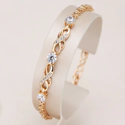 Kinel Fashion Ethnic Bride Bracelet For Women Luxury 585 Rose Gold Natural Zircon Bracelets Vintage Wedding Fine Daily Jewelry