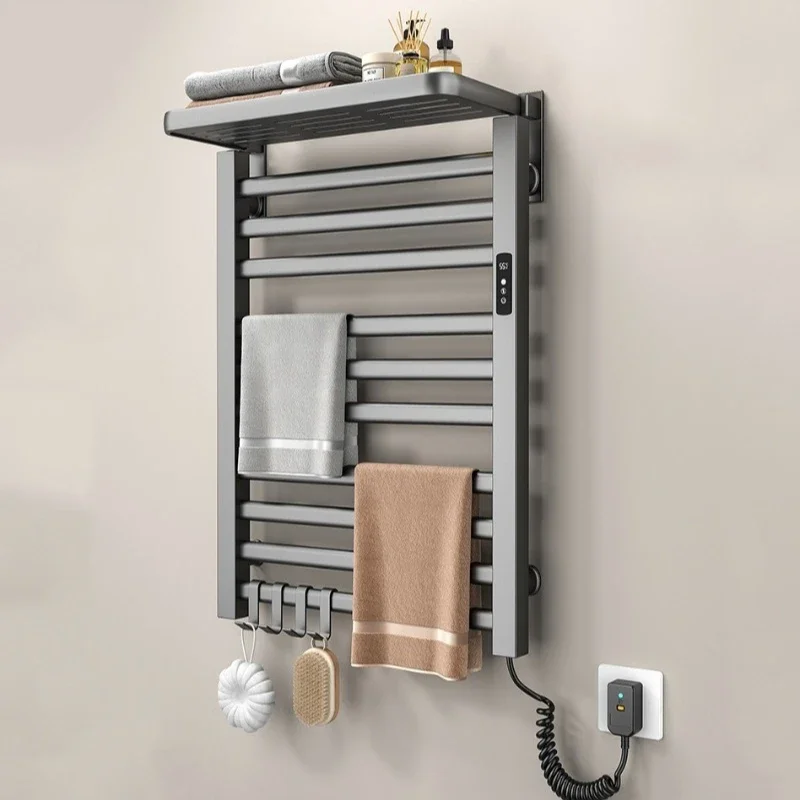 Вешалка для полотенец из алюминиевого сплава, интеллектуальные электрические вешалки для полотенец, складная стойка для хранения с регулируемой температурой, аксессуары для ванной комнаты