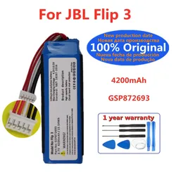 New 4200mAh GSP872693 P763098 03 Original Battery For JBL Flip 3 Flip3 Wireless bluetooth speaker Rechargeable Bateria + Tools