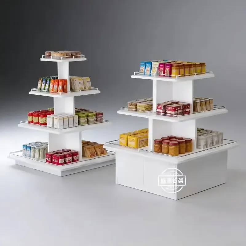 Supermarket shelf display racks, flowing water Taichung Island display cabinets, stack head  beverage stationery