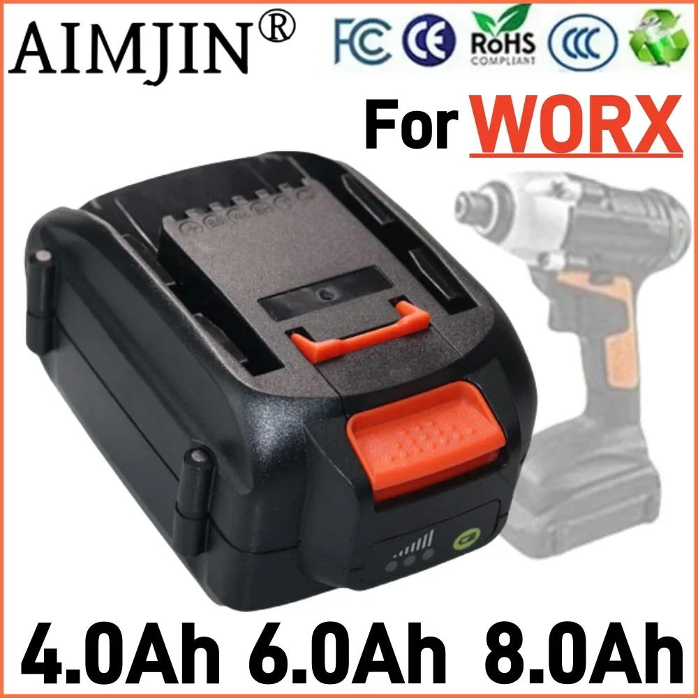 

For Worx 20V 4.0/6.0/8.0ah Battery Cordless Power Tool Spare Batteriies WA3572 WA3553 WX390 WA3551 WX176 WX178 Battery