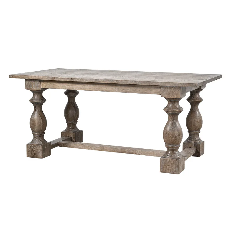 

Rural North American White Oak Homestay Western Dining Table Solid Wood Retro Old Desk Desk Long Table