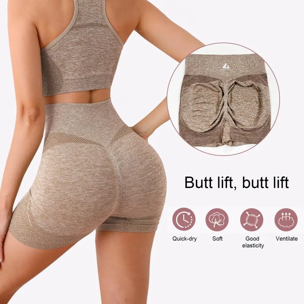 Sports Bra Set Women's High Waist Sportswear Set with V Neck Vest Skinny Shorts Quick Dry Sleeveless Tracksuit for Active Ladies