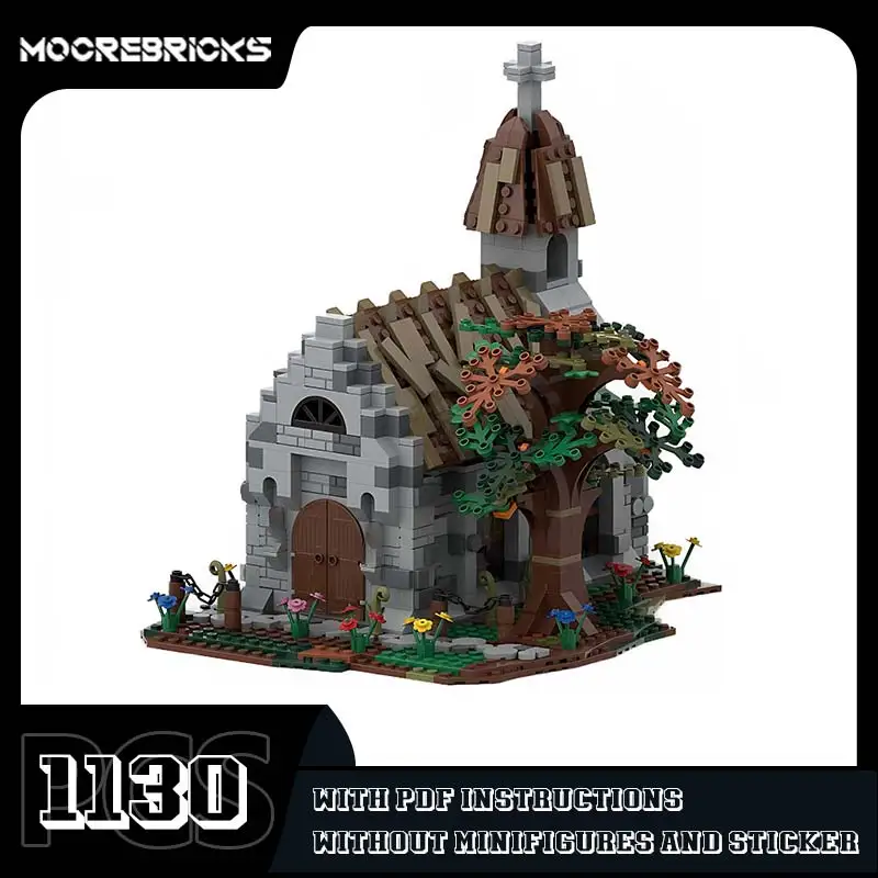 Medieval Architecture Village Church Building Blocks Model Ancient House DIY Classic Toy Bricks Set Children's Birthday Gift