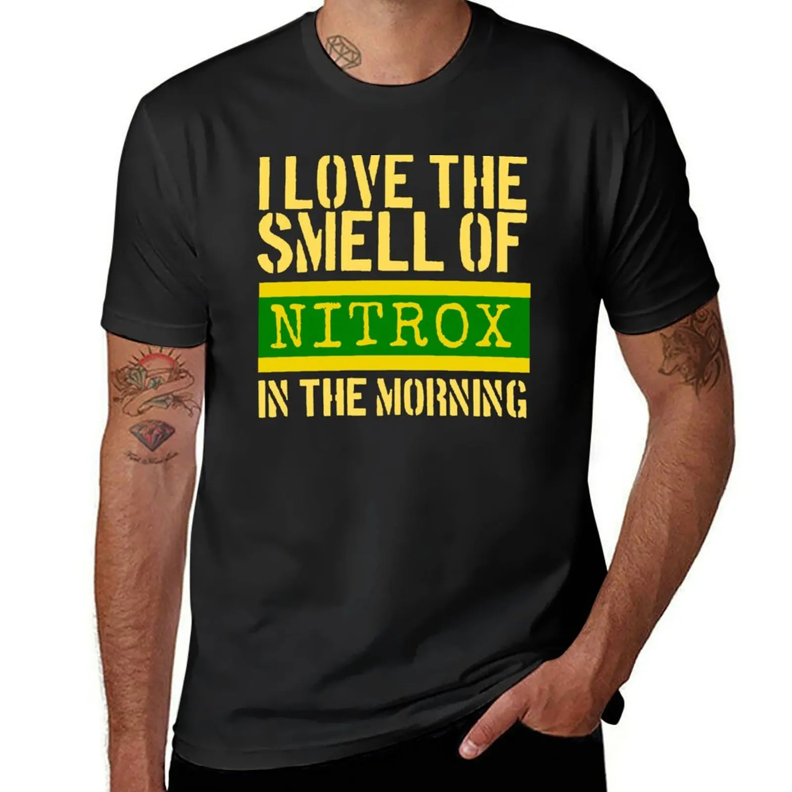 I love the smell of Nitrox in the morning, Scuba Diving, Nitrox diver, T-Shirt anime clothes graphics Short sleeve tee men