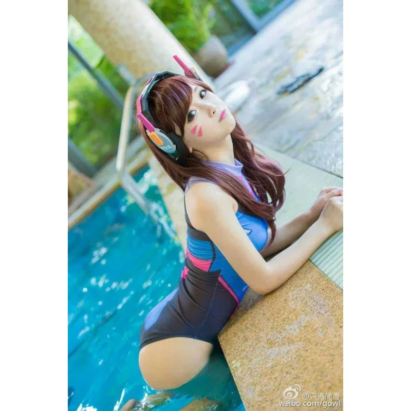 2025 A anime swimsuits Cosplay Costume D.VA SUKUMIZU Spandex Swimsuit DVA Costume anime cosplay Su ku water One-piece swims New