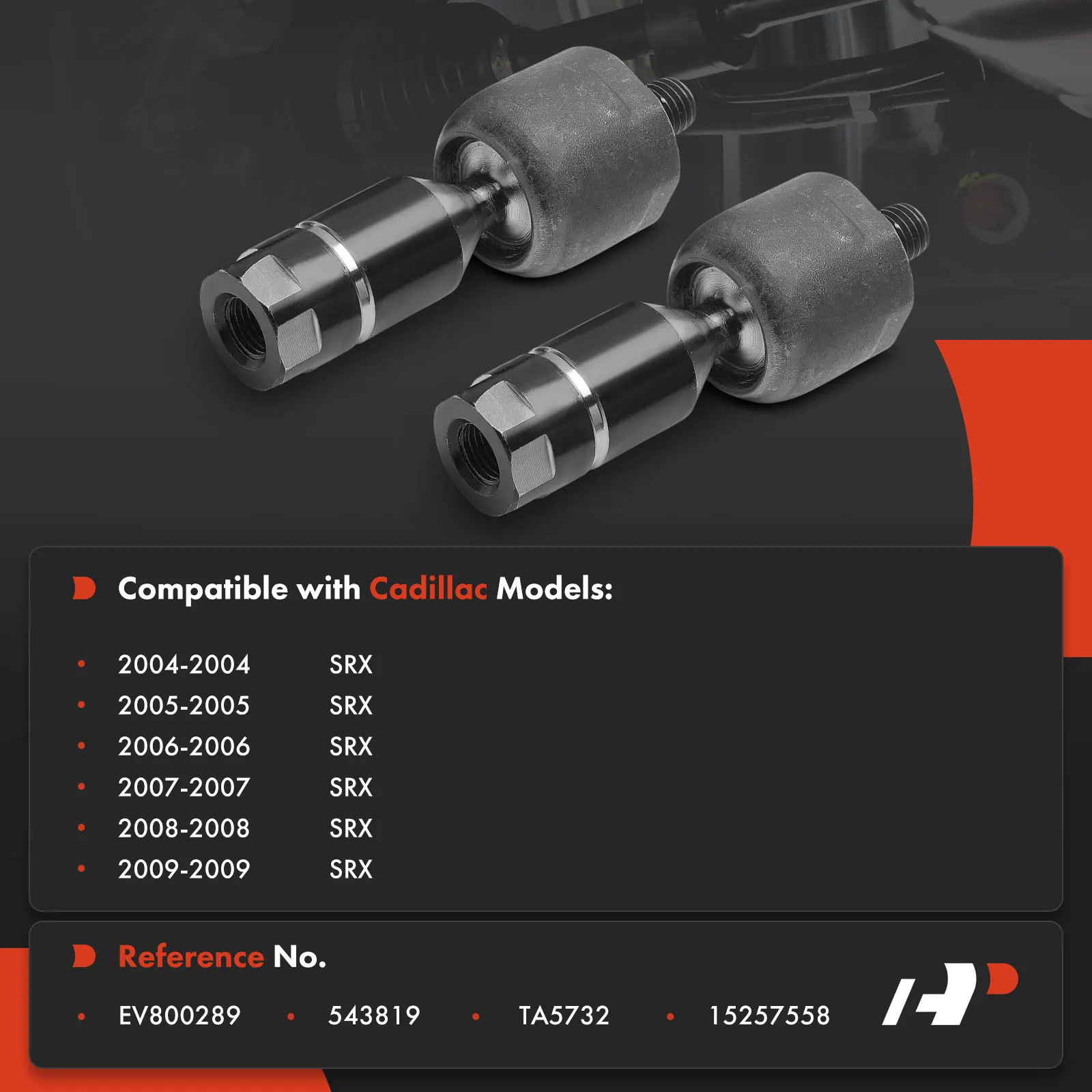 A-Premium 2x Front Left & Right Inner Steering Tie Rod End Link for Cadillac SRX 2004-2009 15257558