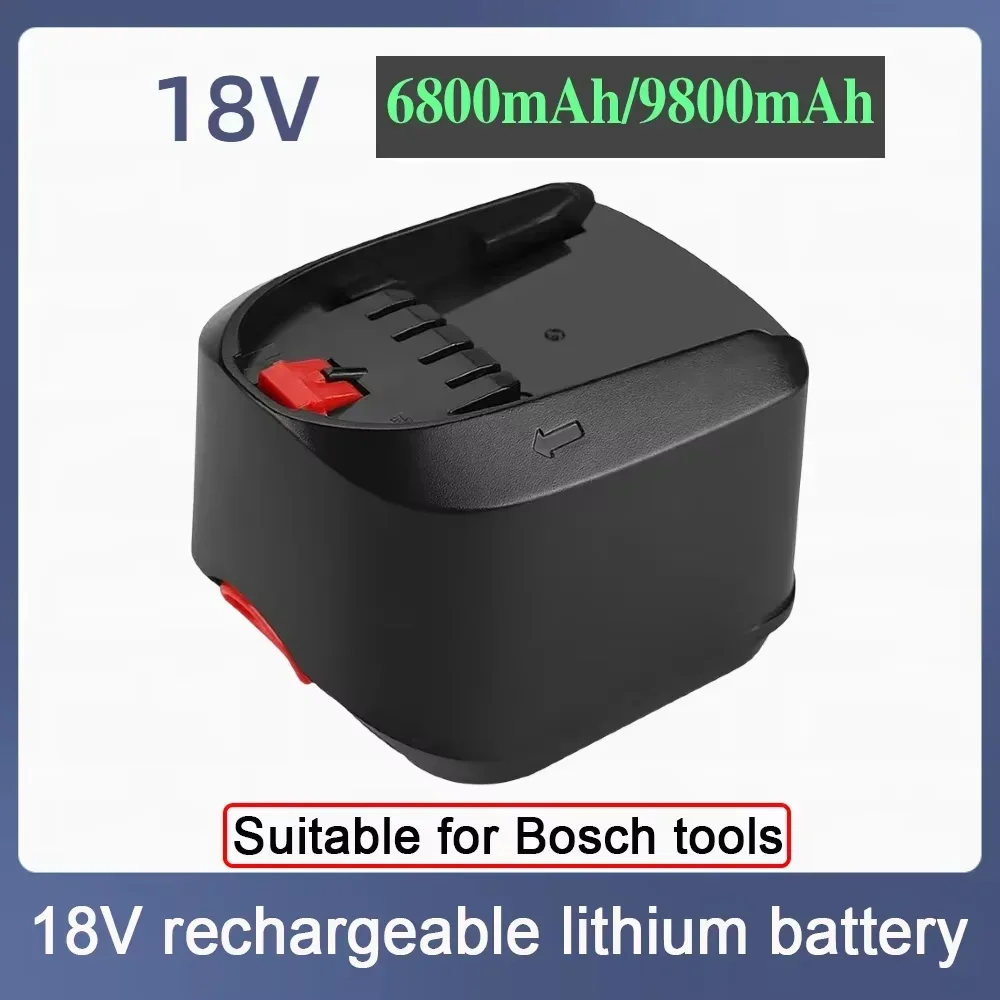 18V 9.8Ah Li-ion Rechargeable Battery for Bosch Tools PBA PSB PSR PST 18Li-2 2607336208 2607335040 AL1830CV (Only for Type C)