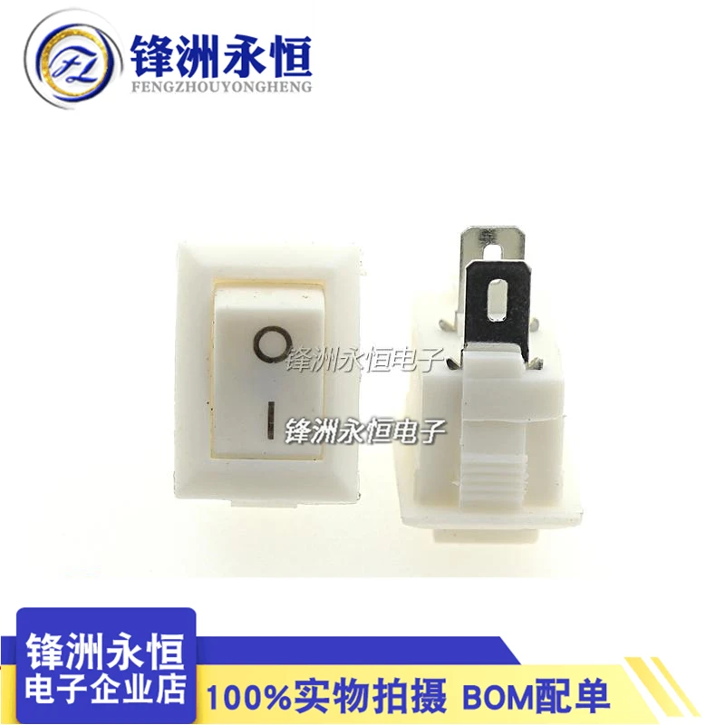 10Pcs/lot KCD11 2 Pin 10x15mm Mini Push Button Switch SPST 3A 250V AC Snap-in On/Off Boat Rocker Switch 1Black Red White Gray
