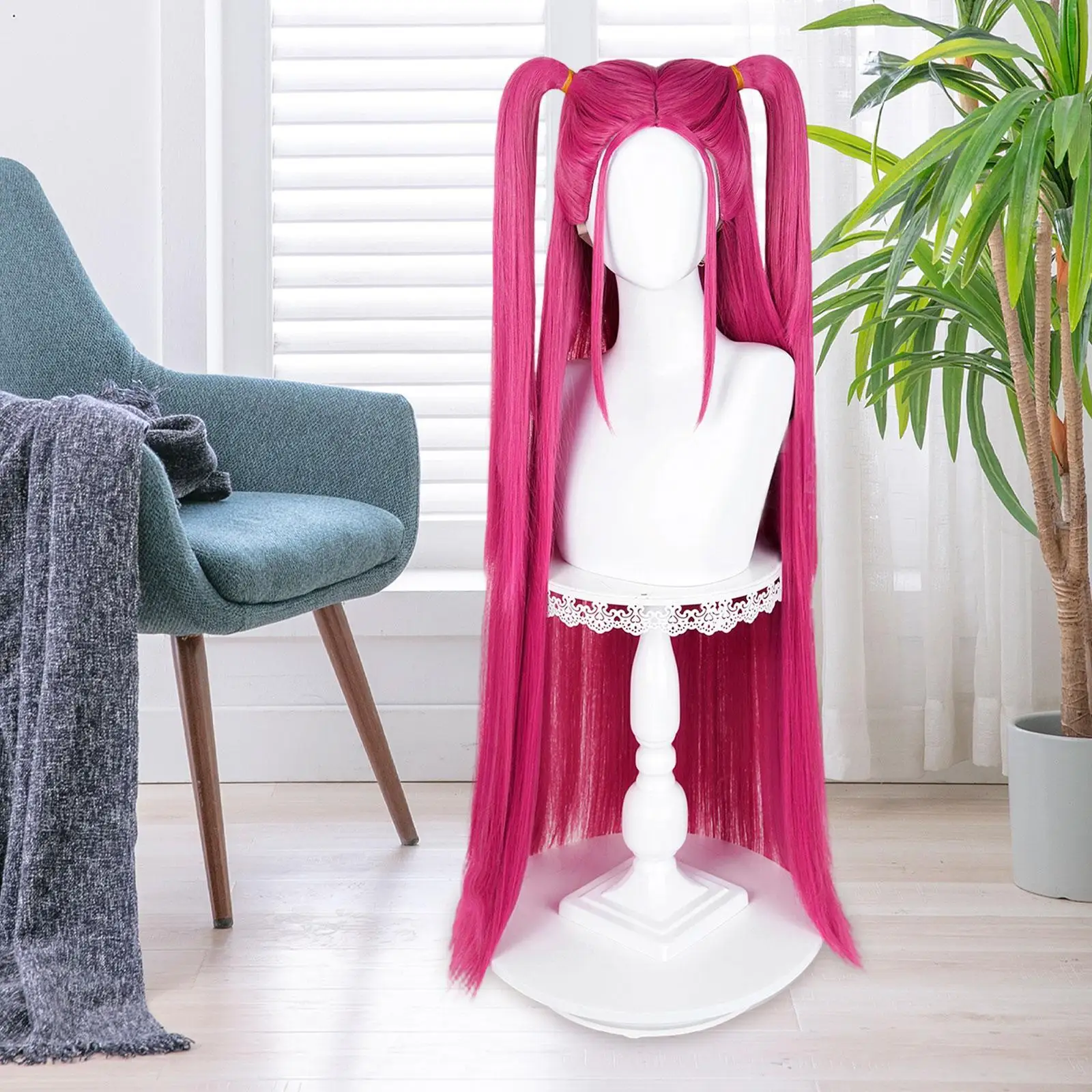 Heat Resistant Synthetic Cosplay Wig Long Straight Anime Costume Wig for Halloween Stage Performance Role Play Carnival Theme