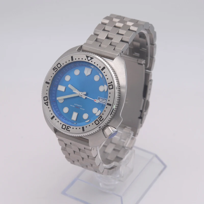 SKX Case NH35 Case SKX  6105 6309 Turtle Abalone Style Mechanical Watch Install Japan NH35 Movement Sapphire Glass Wristwatch