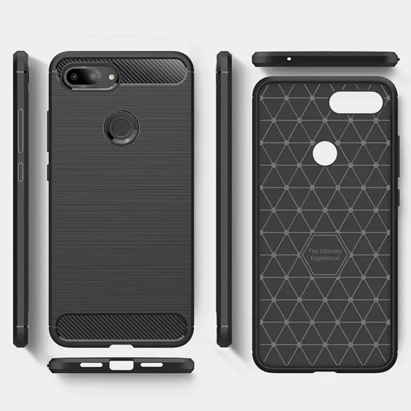 For Xiaomi Mi 8lite mi8 lite mi8lite Shockproof Silicone Case Luxury Carbon Fiber Cover for xiaomi 8 lite 8lite Soft Matte Cases