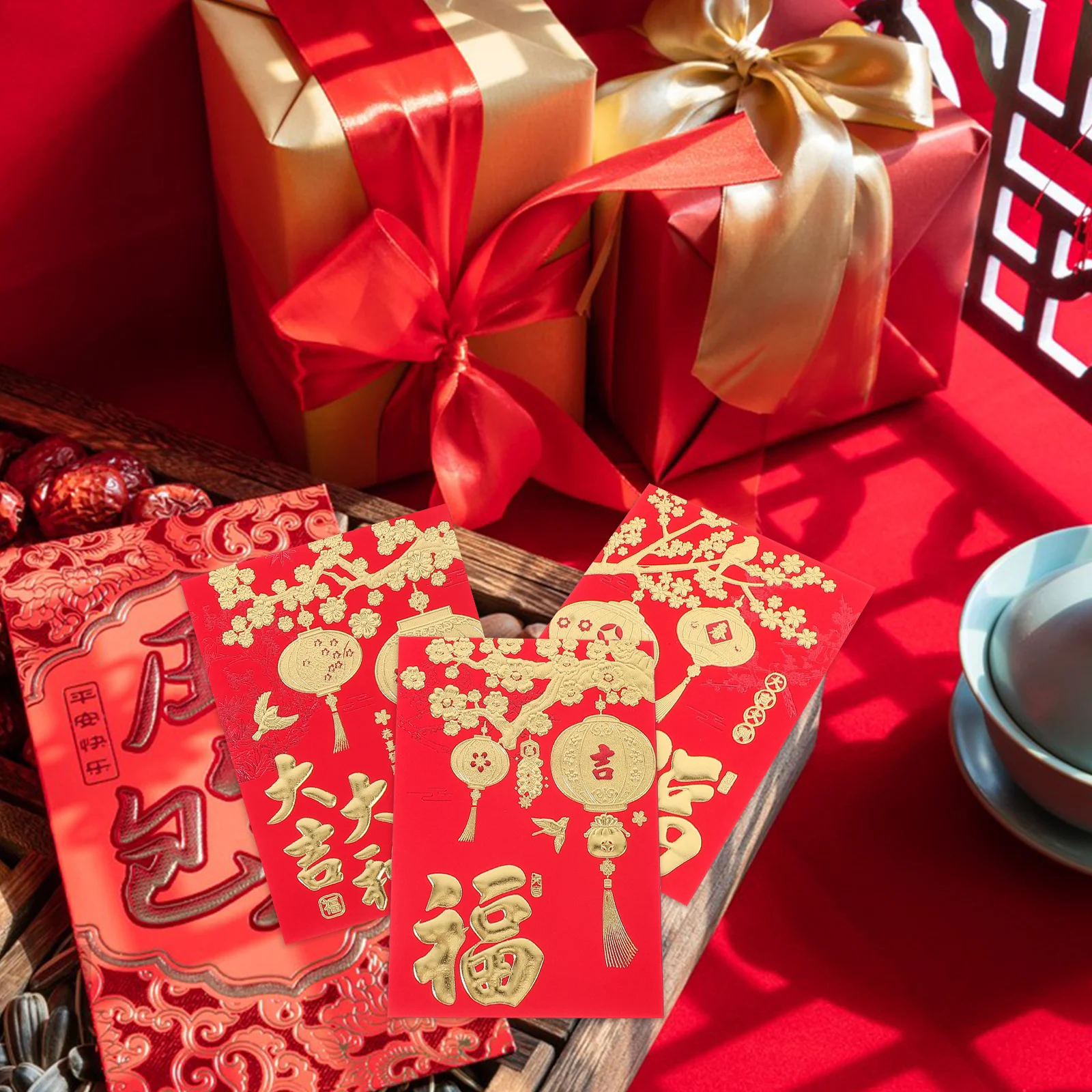 48 Pcs Chinese Cash Packets New Year Invitation Party Supplies 2025 Present Envelope