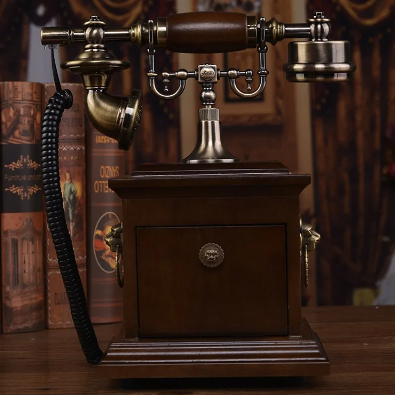 Solid wood retro phone Chinese antique home landline old-fashioned phone