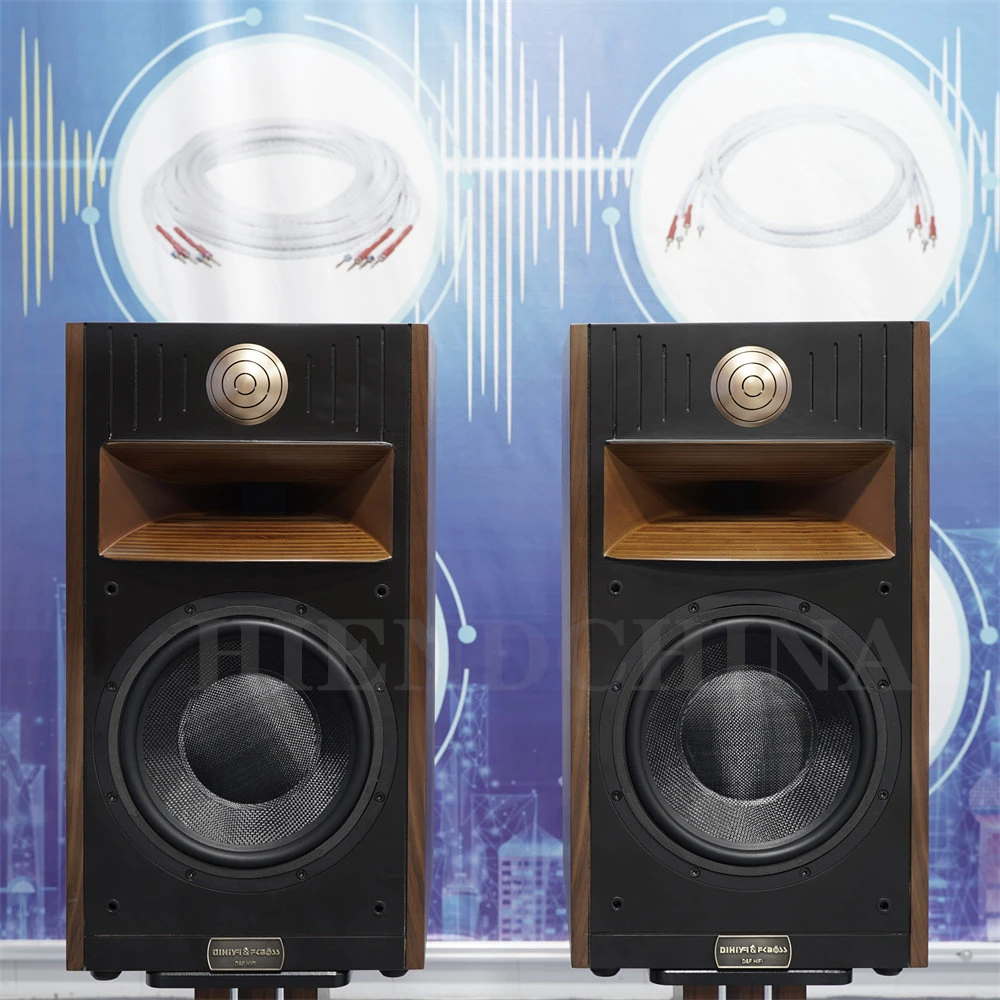 DHY-01 DF-A10 10-Inch Horn Three-way 80-180W/8ohm Bookshelf Speaker HiFi Home Passive Audio