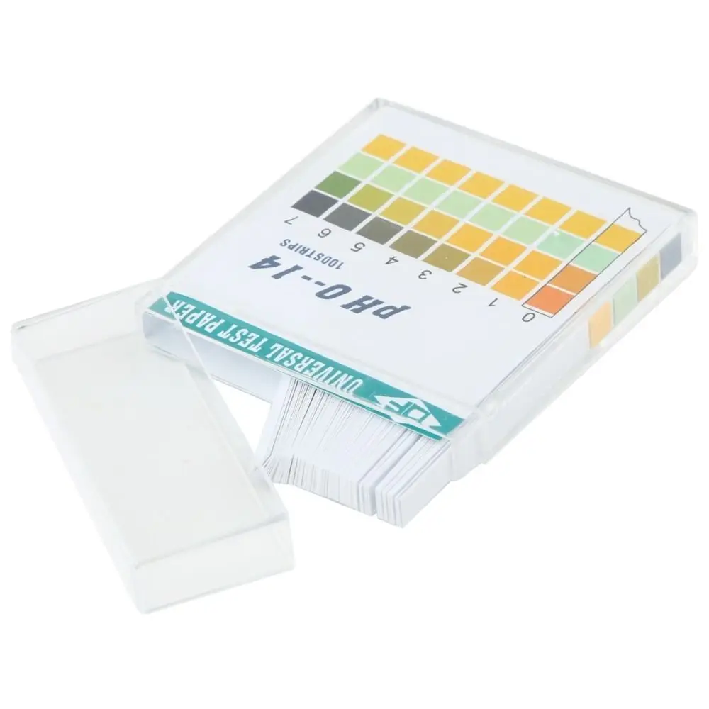 100 Strips PH Value 0-14 PH Test Paper Professional Litmus Testing Kit Alkaline Acid Indicator Measurement with Plastic Box