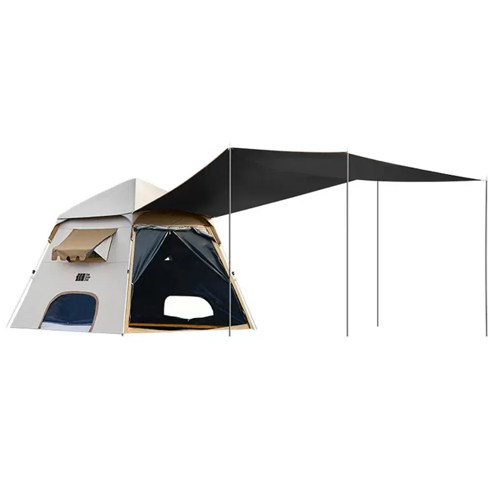 Camping 3-5 Persons Pop Up Large Tents With Detachable Shade Canopy Waterproof Automatic Big Family Room Outdoor Travel For Sale