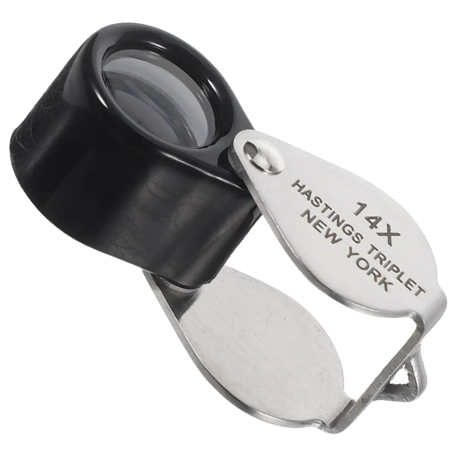 

14X Magnifying Jewelry Loupe Stainless Jewelers Eye Loupes Steel Lens Foldable Handheld Optics Hobbyists Gifts