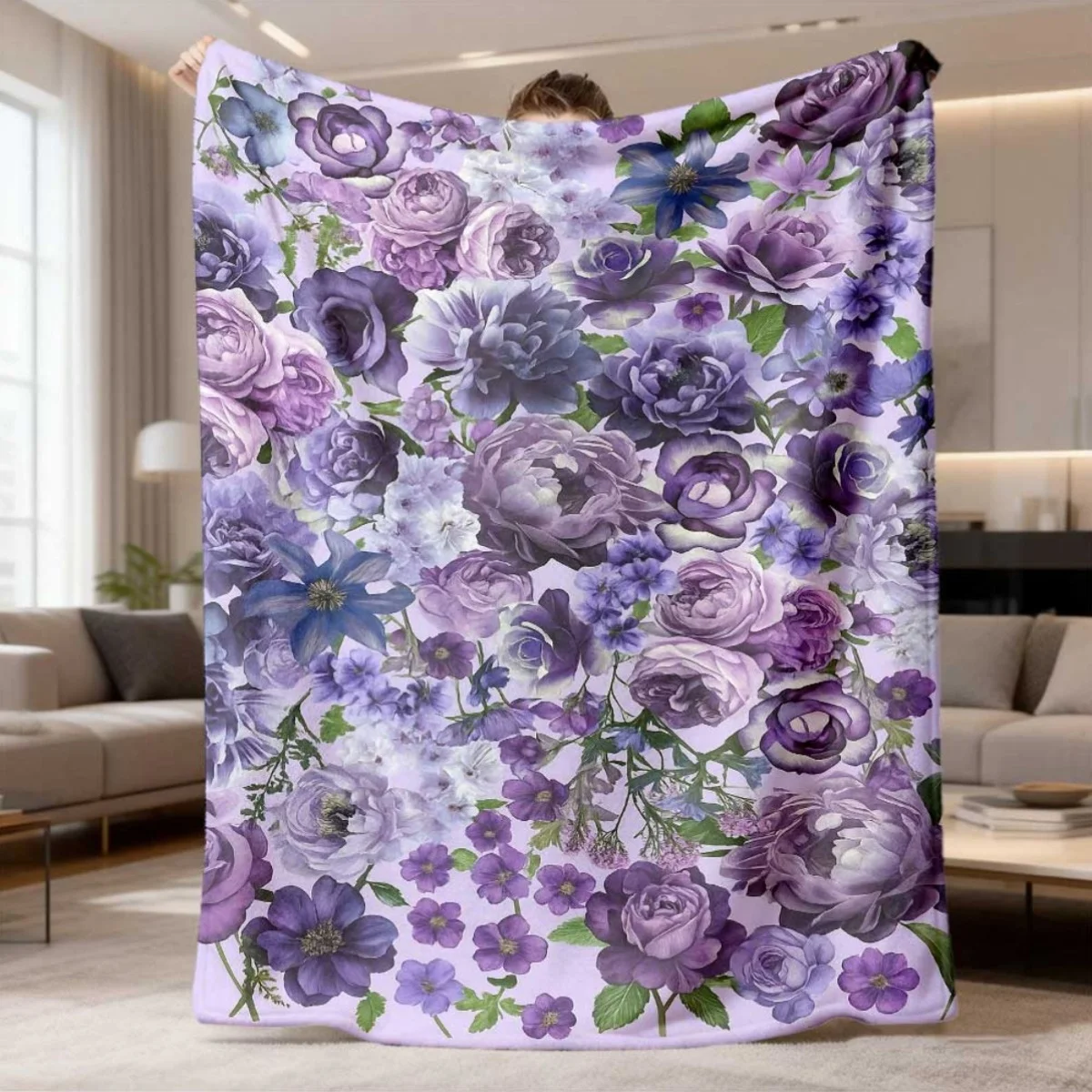 Highland Cow Blanket Cute Black Cow Butterfly Ribbon Floral Rainbow Paint Splatter Throw Blanket Bed Sofa Couch Home Decor