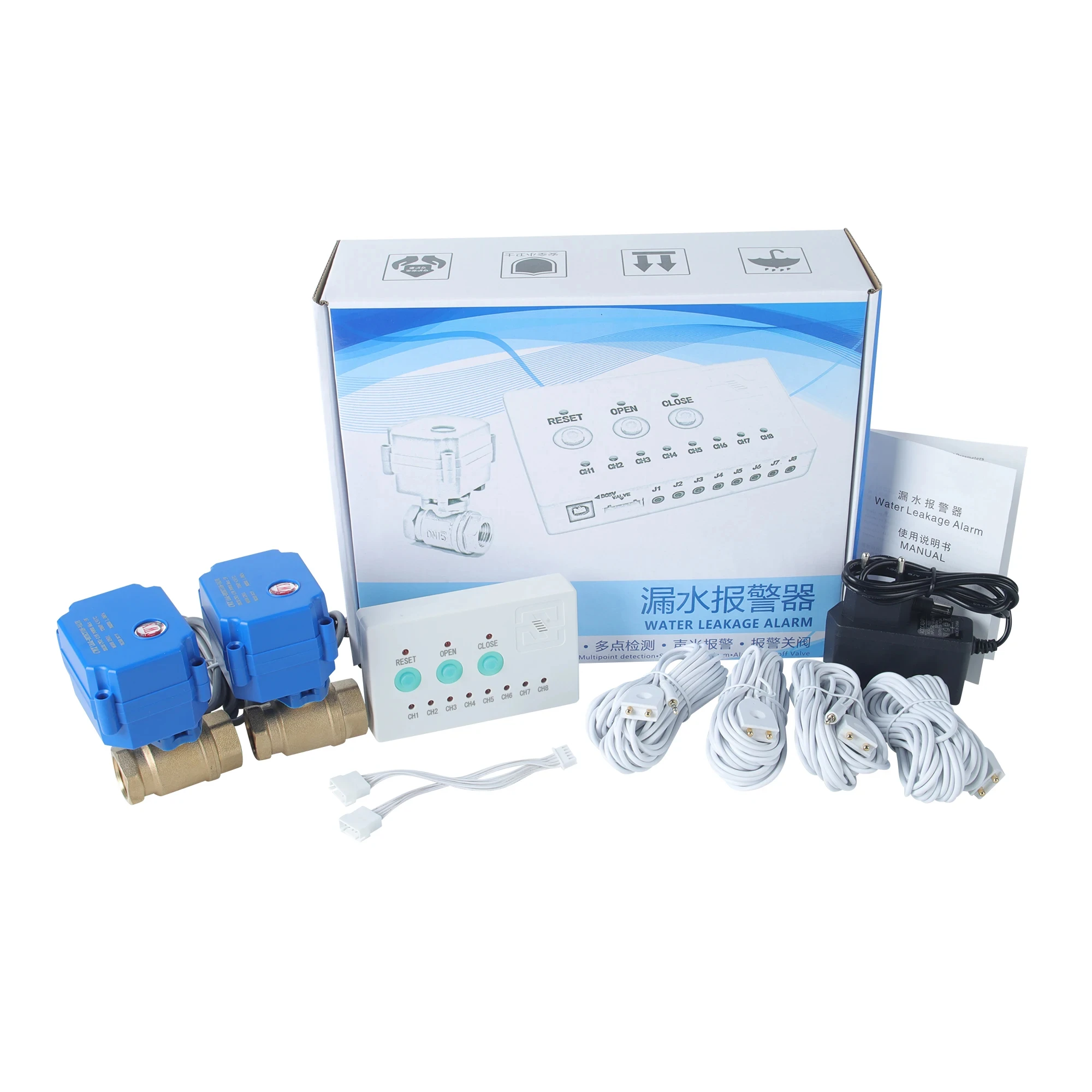 

1/2" (DN15), 3/4" (DN20), 1"(DN25) Auto Shut off Smart Brass Valve with 1-Meter Wire for WLD-808 Water Leak Protection System