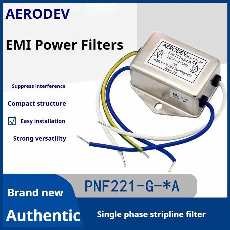 [AERODEV] EMI Power Filter with Cable 220V Anti-Interference Power Purifier [PNF221-G-3A/5A/6A/10A]