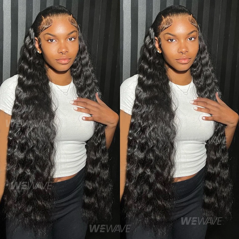 

30-40-дюймовые кудрявые парики из натуральных волос, глубокая волна, с кружевной передней частью 13x6, 13x4, бразильские HD-парики с кружевной передней частью для женщин, плотность 250%