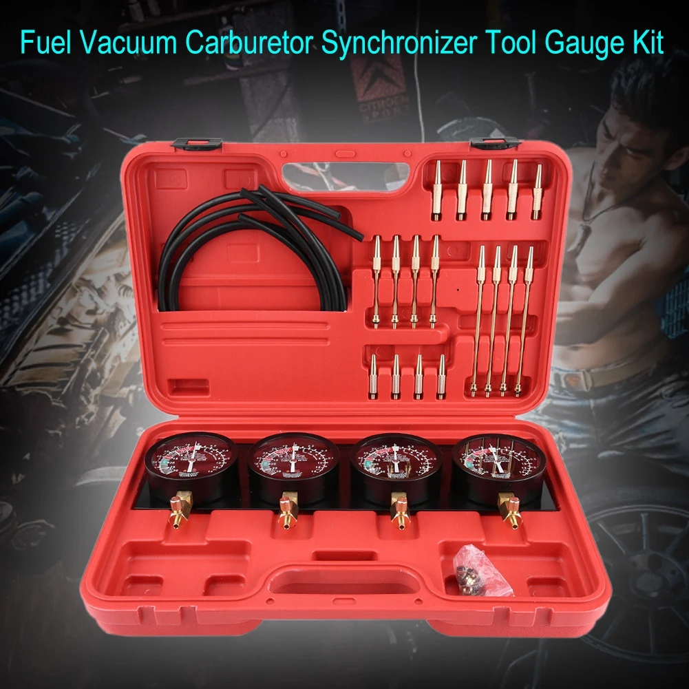 Carb Synchronizer Gauge Fuel Vacuum Gauge Kit Motorcycle Fuel Vacuum Carburetor Carb Synchronizer Tool Balancer Gauge Kit