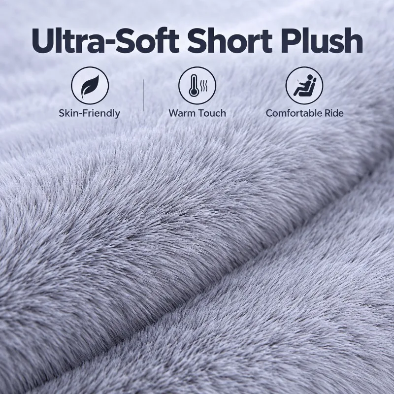 5PCS Soft Rabbit Fur-Like Car Seat Cushion, Winter Warm Plush Rear Bench One-Piece Cover, Non-Slip Universal Auto Seat Protector