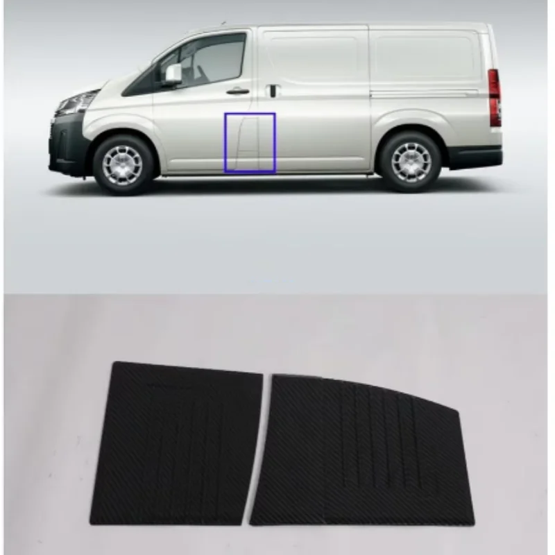 

2pcs ABS chrome/Carbon Fiber Grain Fuel Tank Cap Decoration trim Cover frame For Toyota Hiace 2019 -2023 Car Styling Accessories