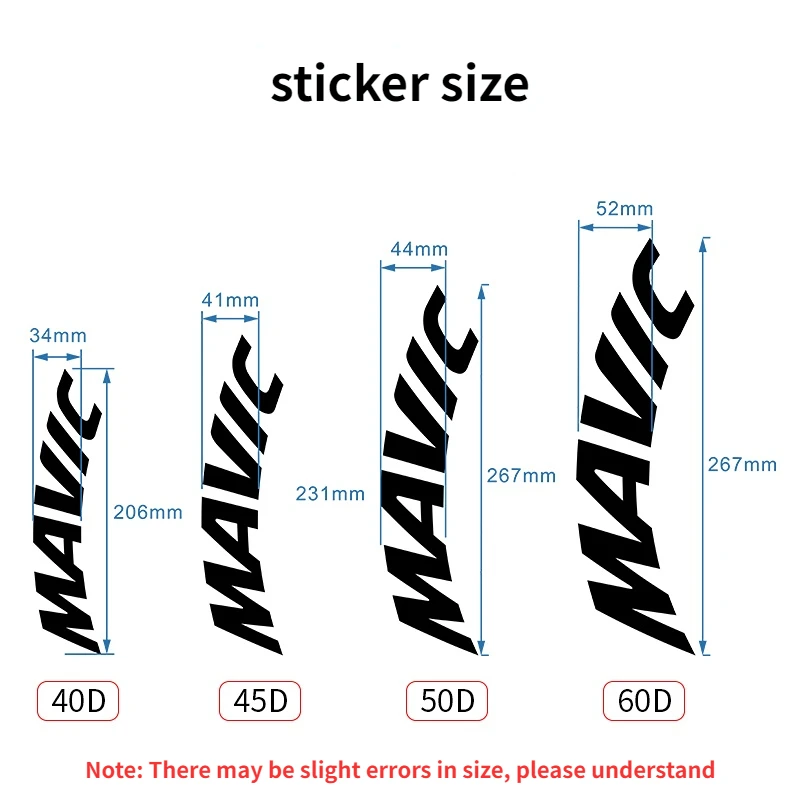 40D 45D 50D 60D Road Bike Wheels Sticker Bicycle Rim Decals Waterproof Reflective Sticker Cycling Accessories Decorative