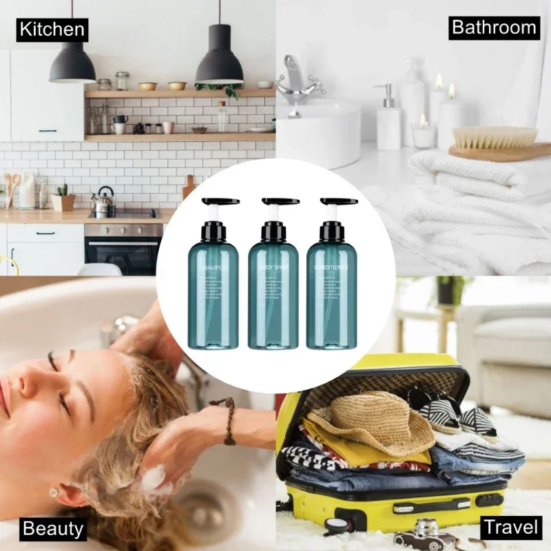 500ml Bathroom Soap Bottle Dispenser Shower Pump /Shampoo Sub-bottling Bathroom Replacing Bottles Refillable Bottle