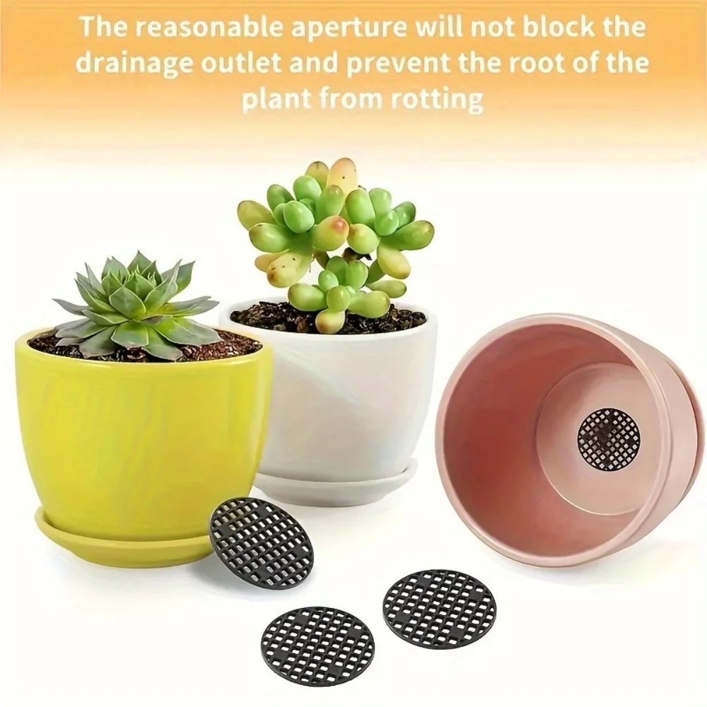 100 Round Flower Pot Hole Mesh Pads, Anti-Leak Gaskets, Pot Bottom Mesh Pads, Garden Drainage Mesh Filters, Garden Flower and Plant Supplies view 6