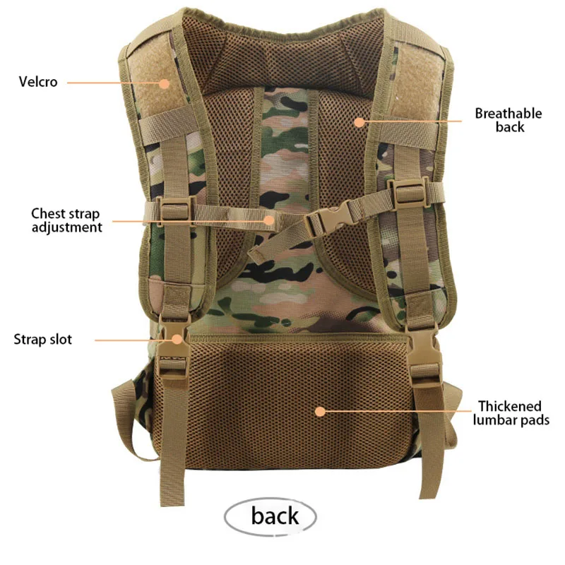 Multifunctional Assault Action Backpack Commuter Tactical Backpack Sport Mountaineering Bag 24 Hour Camouflage Gear Bag