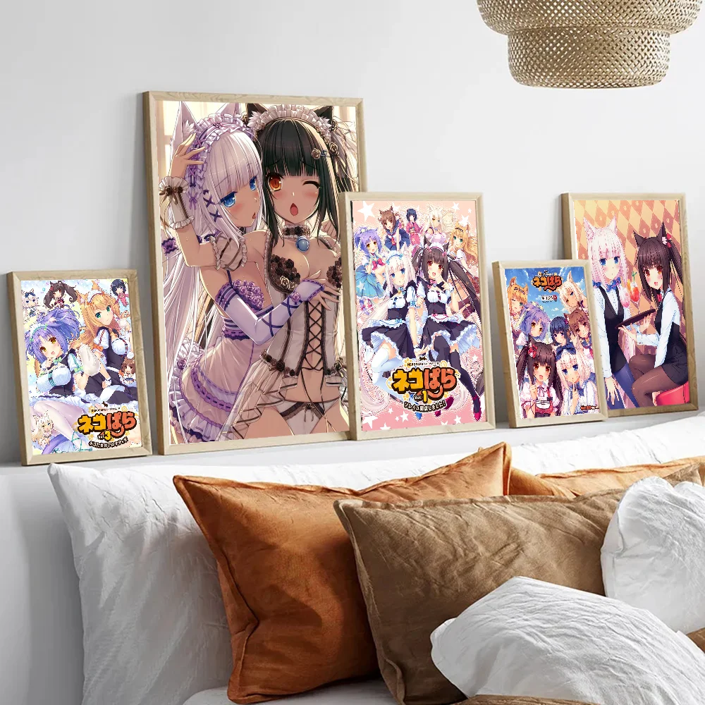 Cartoon Nekopara Anime Good Quality Prints and Posters Waterproof Paper Sticker Coffee House Bar Posters Wall Stickers