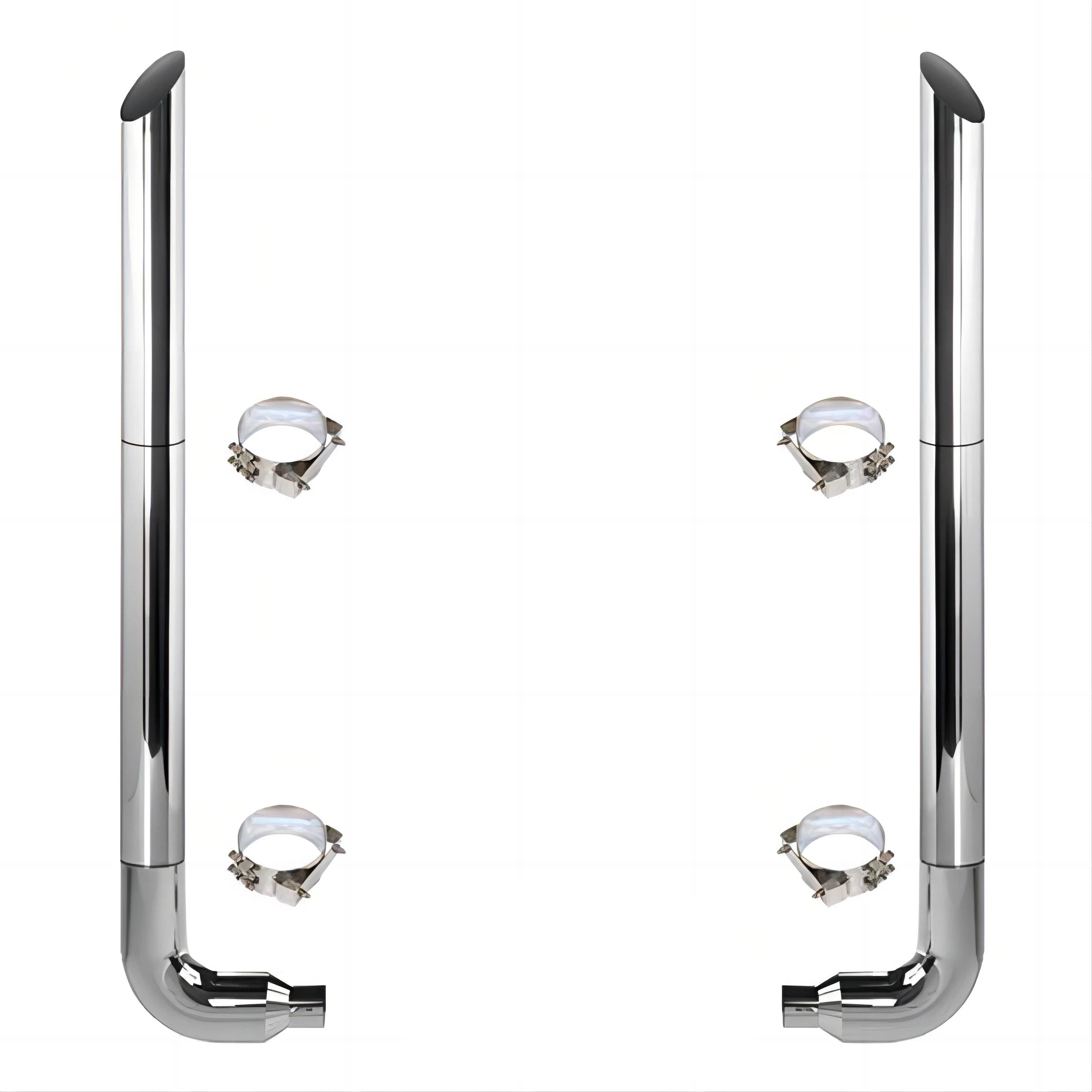 Heavy Duty Truck Chrome 6 Inch 7 Inch 8 Inch Miter Top Exhaust Stack Kits For Peterbilt 359 379 389